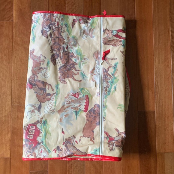 Vintage Kids Western Garment Bag Cowboys Indians Bison Rodeo Travel Case - Picture 6 of 6